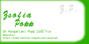 zsofia popp business card